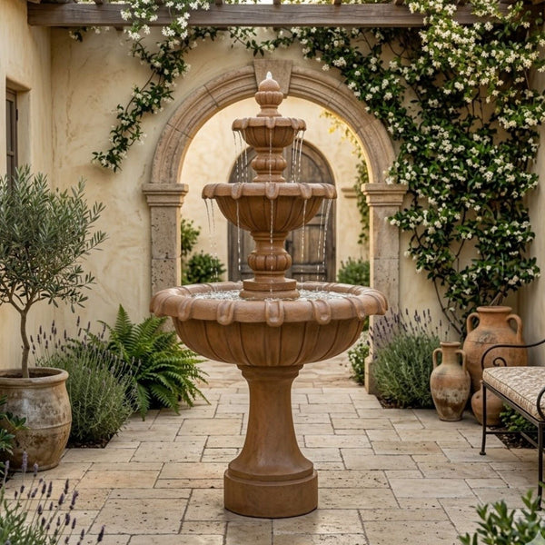 Chateau Three Tier Outdoor Water Fountain