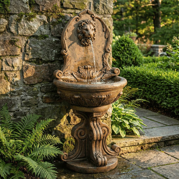 Classic Lion Outdoor Wall Fountain