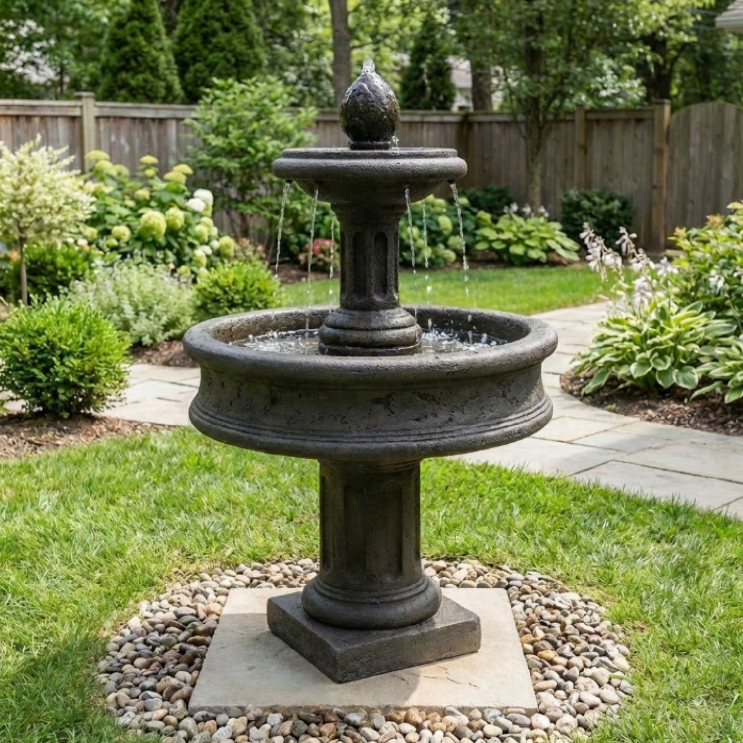 Column Base Tiered Water Fountain