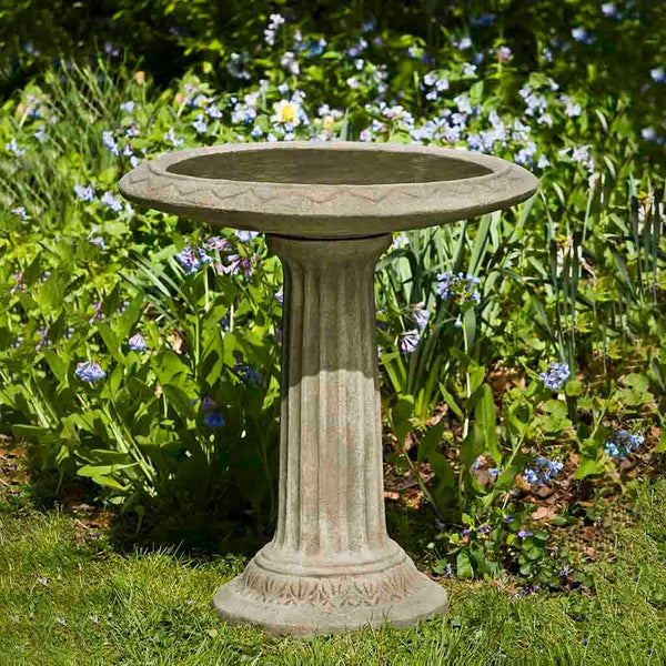 Cottage Garden Cast Stone Birdbath