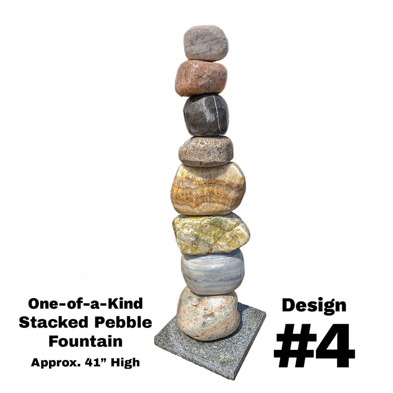 Stacked Pebble Garden Fountain