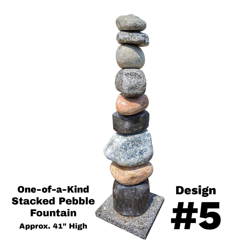 Stacked Pebble Garden Fountain