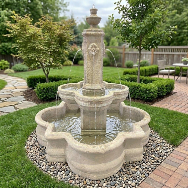 Diamante Fountain with 66" Quatrefoil Basin