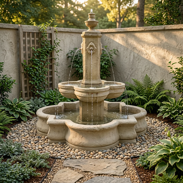 Diamante Fountain with 66" Quatrefoil Basin