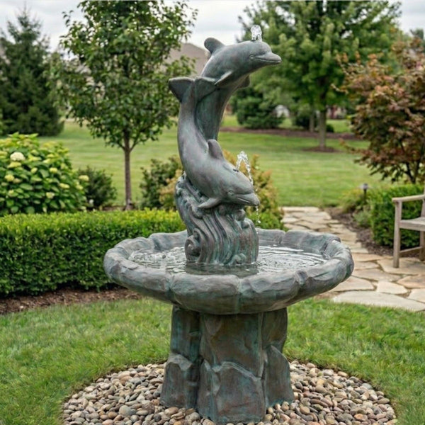 Dolphins Garden Water Fountain