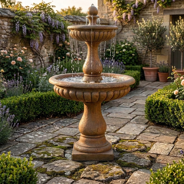 Dorica Two Tier Outdoor Water Fountain