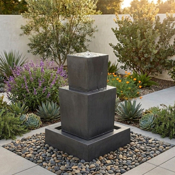 Double Obtuse Garden Water Fountain