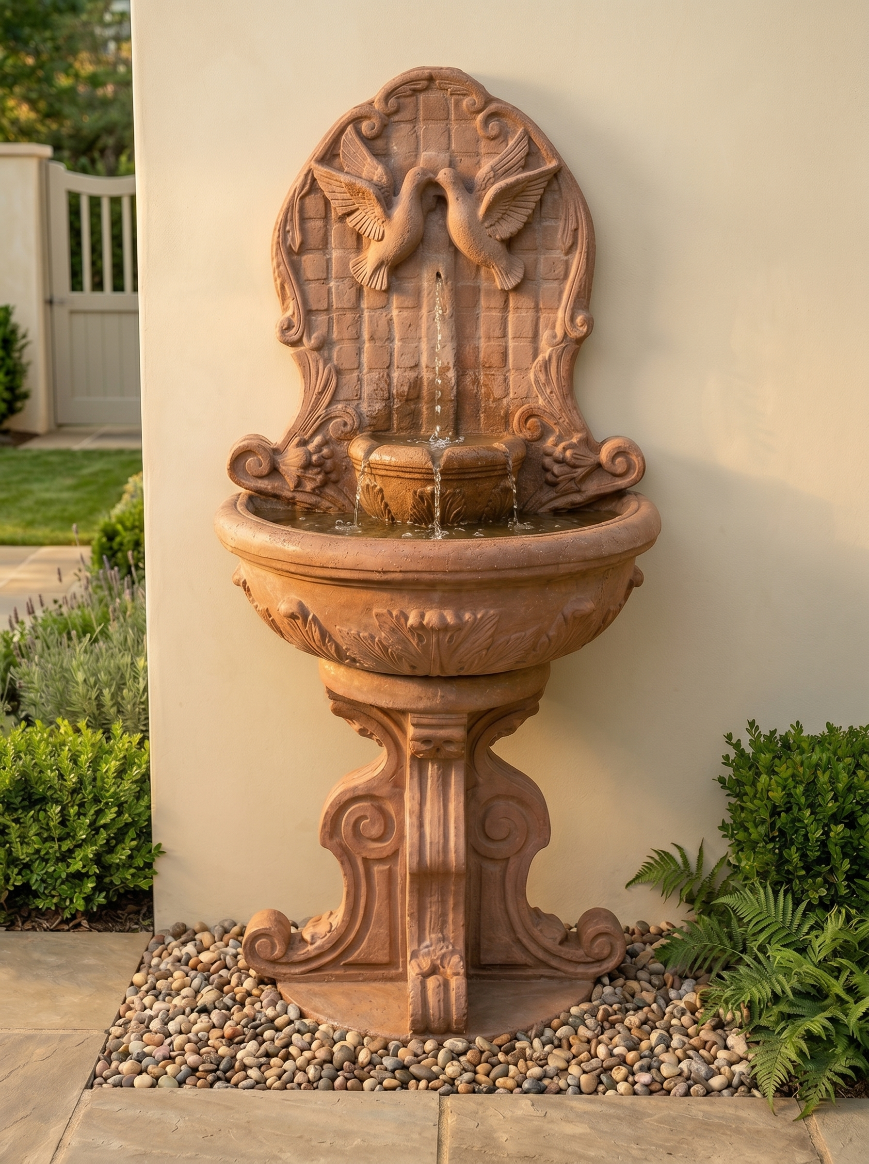Dove Wall Outdoor Fountain