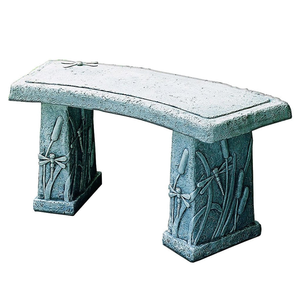Dragonfly Curved Garden Stone Bench