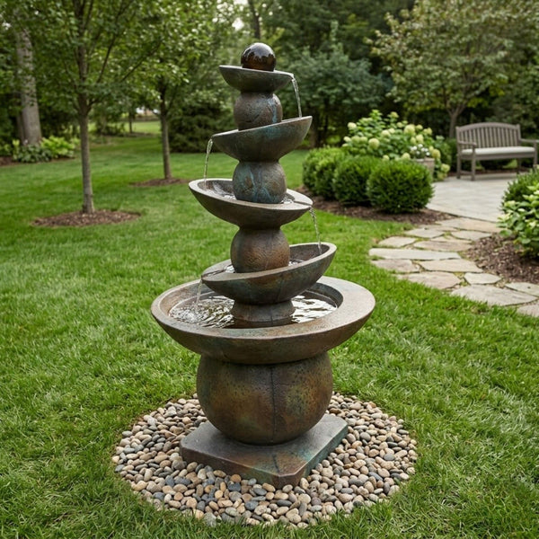 Equilibria Cast Stone Outdoor Fountain