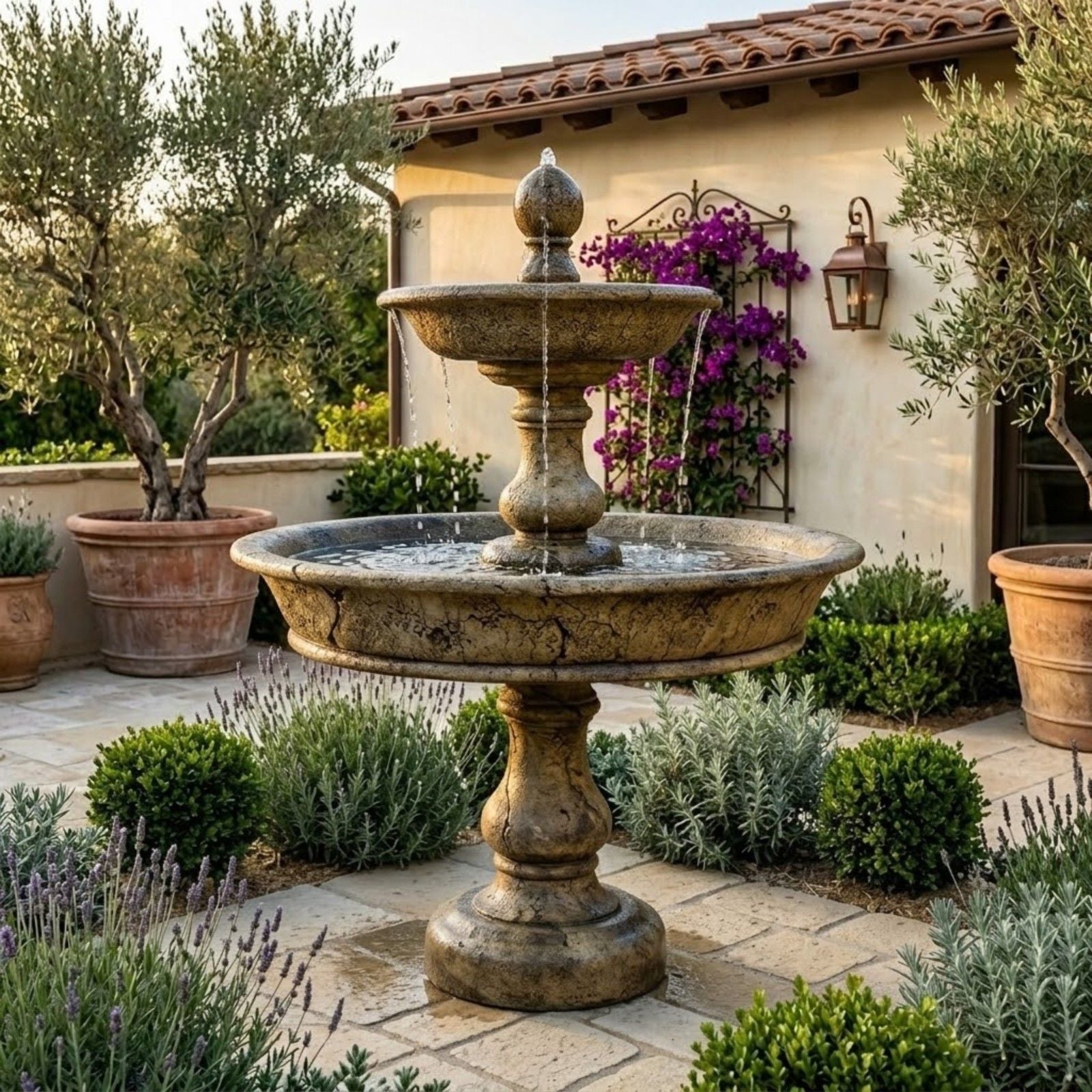 Ercolano Two Tier Outdoor Water Fountain