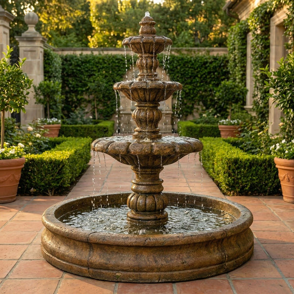 Espana 3 Tier Outdoor Fountain With 55 Inch Basin