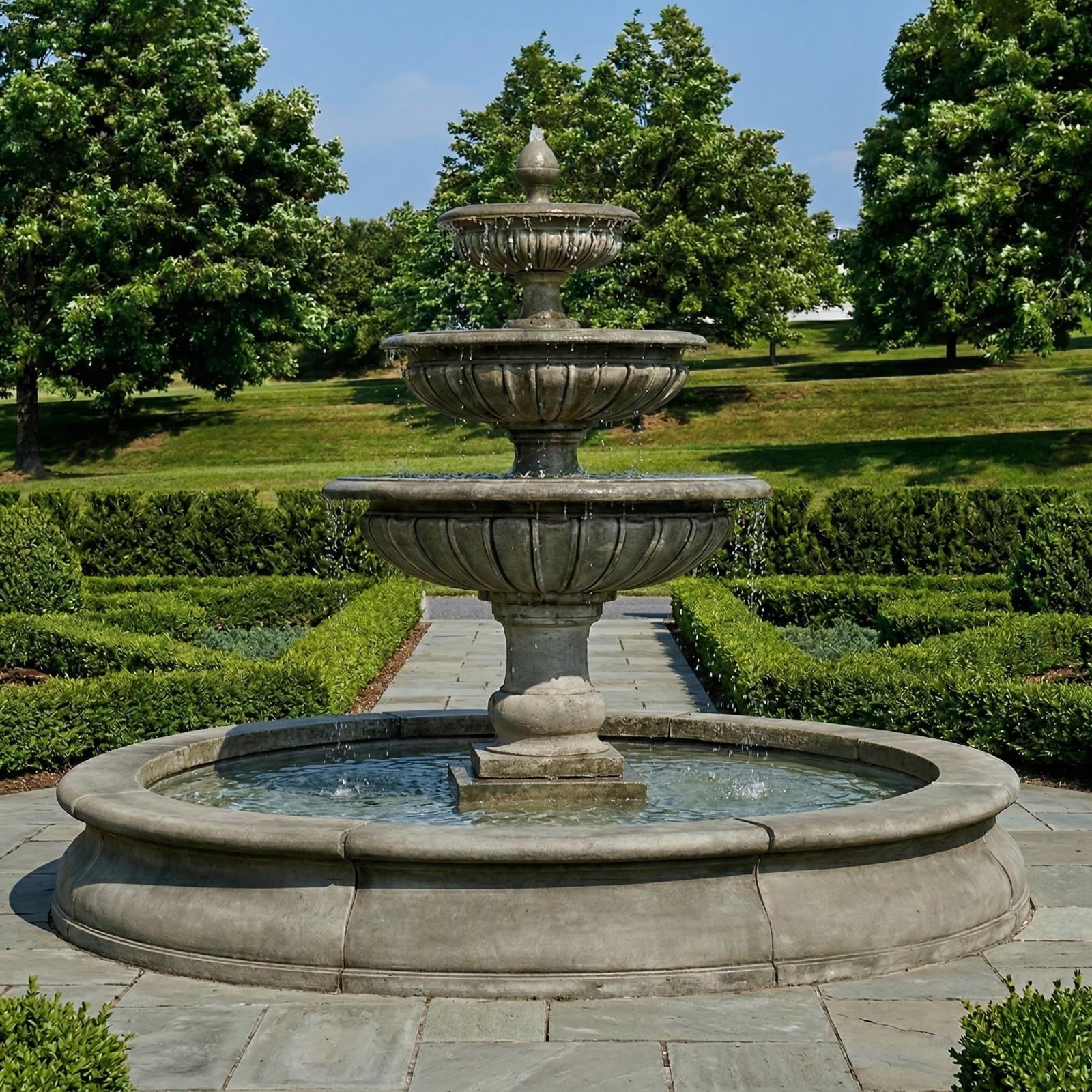 Estate Longvue Outdoor Water Fountain with Pool