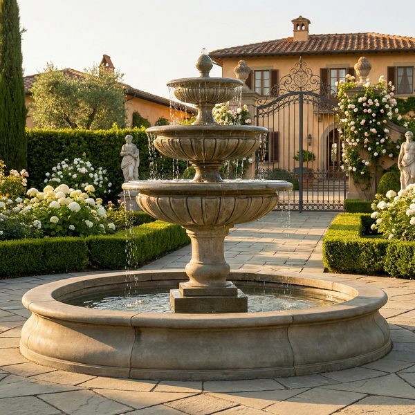 Estate Longvue Outdoor Water Fountain with Pool