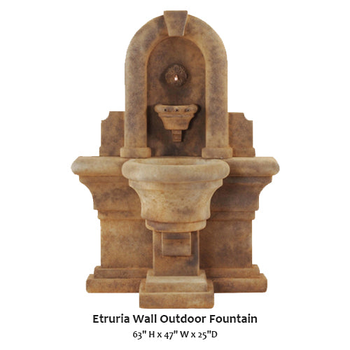 Etruria Wall Outdoor Fountain