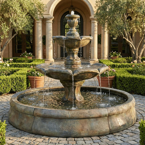 Finial Spill Fountain in Crested Pool