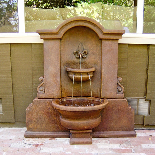 Flaminia Fleur De Lis Wall Outdoor Water Fountain