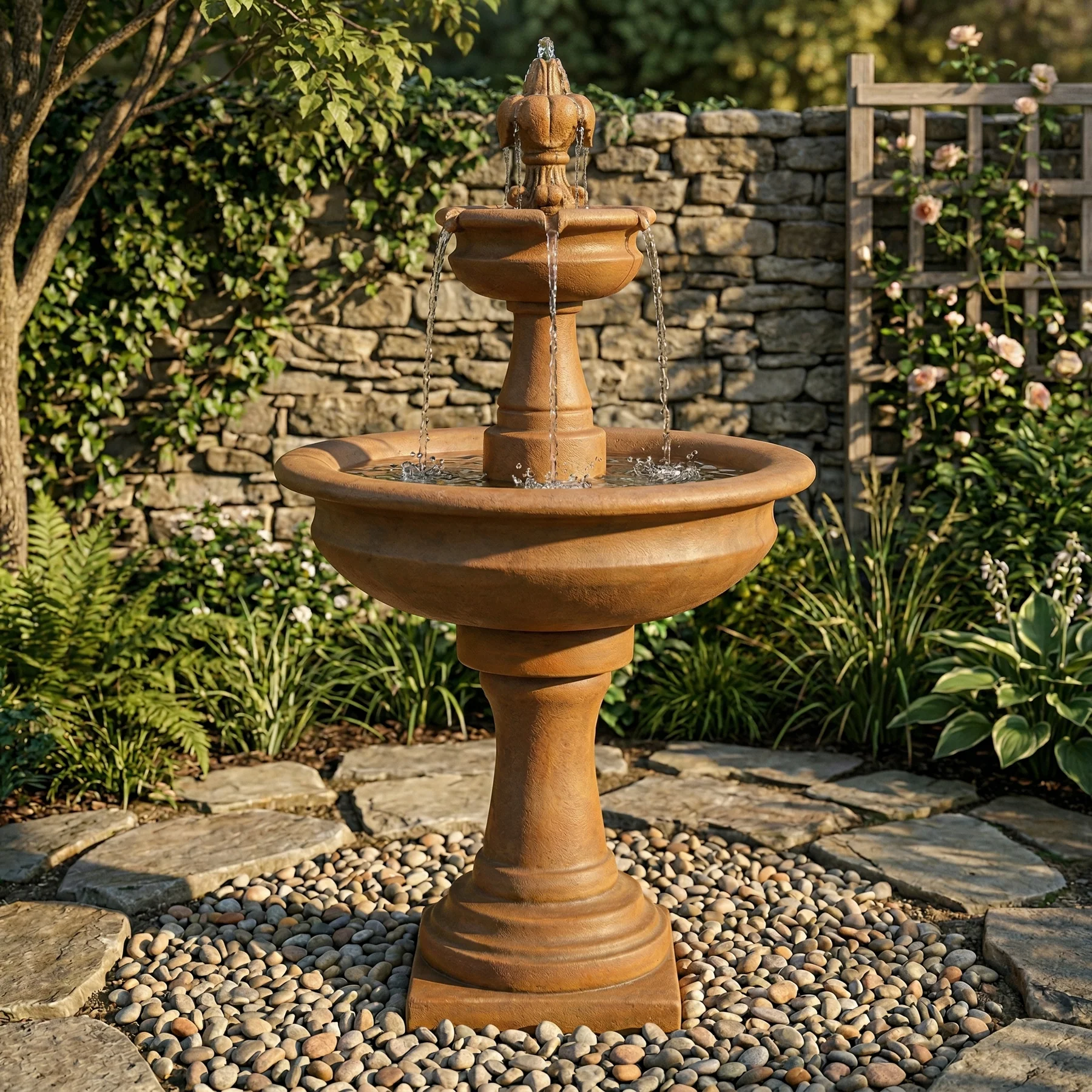 Fleur De Lis Two Tier Fountain