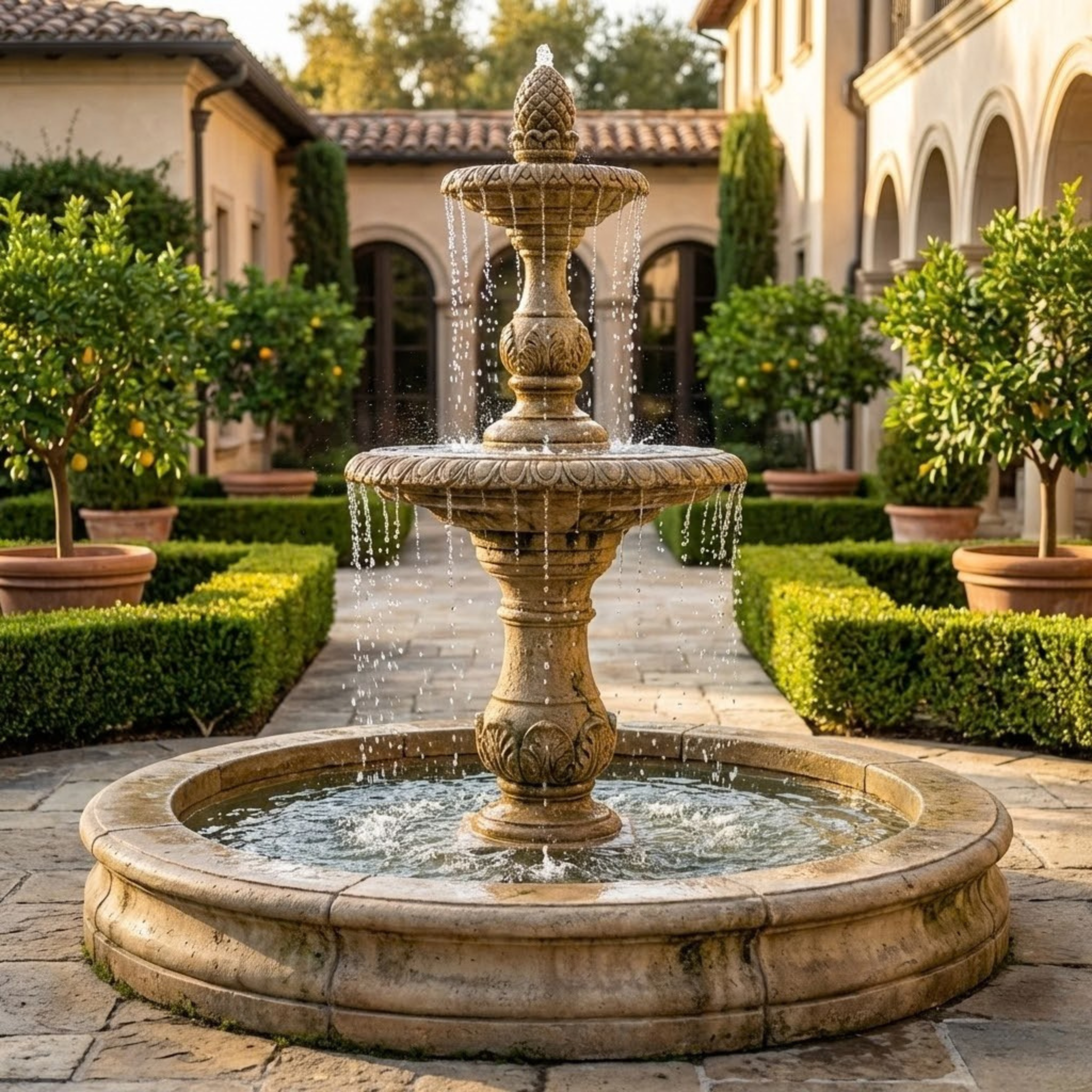Four Seasons Fountain with Fiore Pond