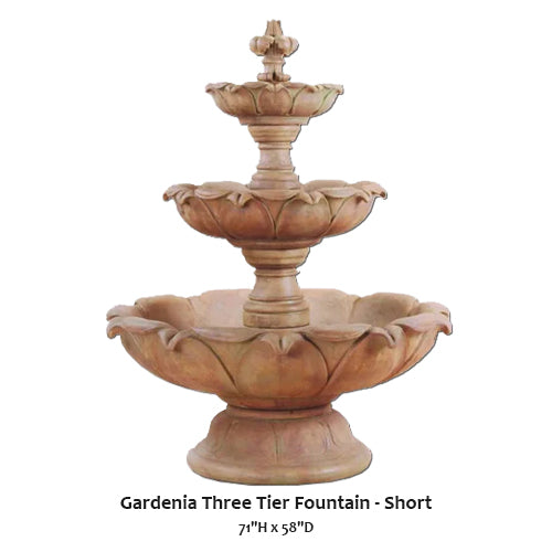 Gardenia Three Tier Fountain - Short