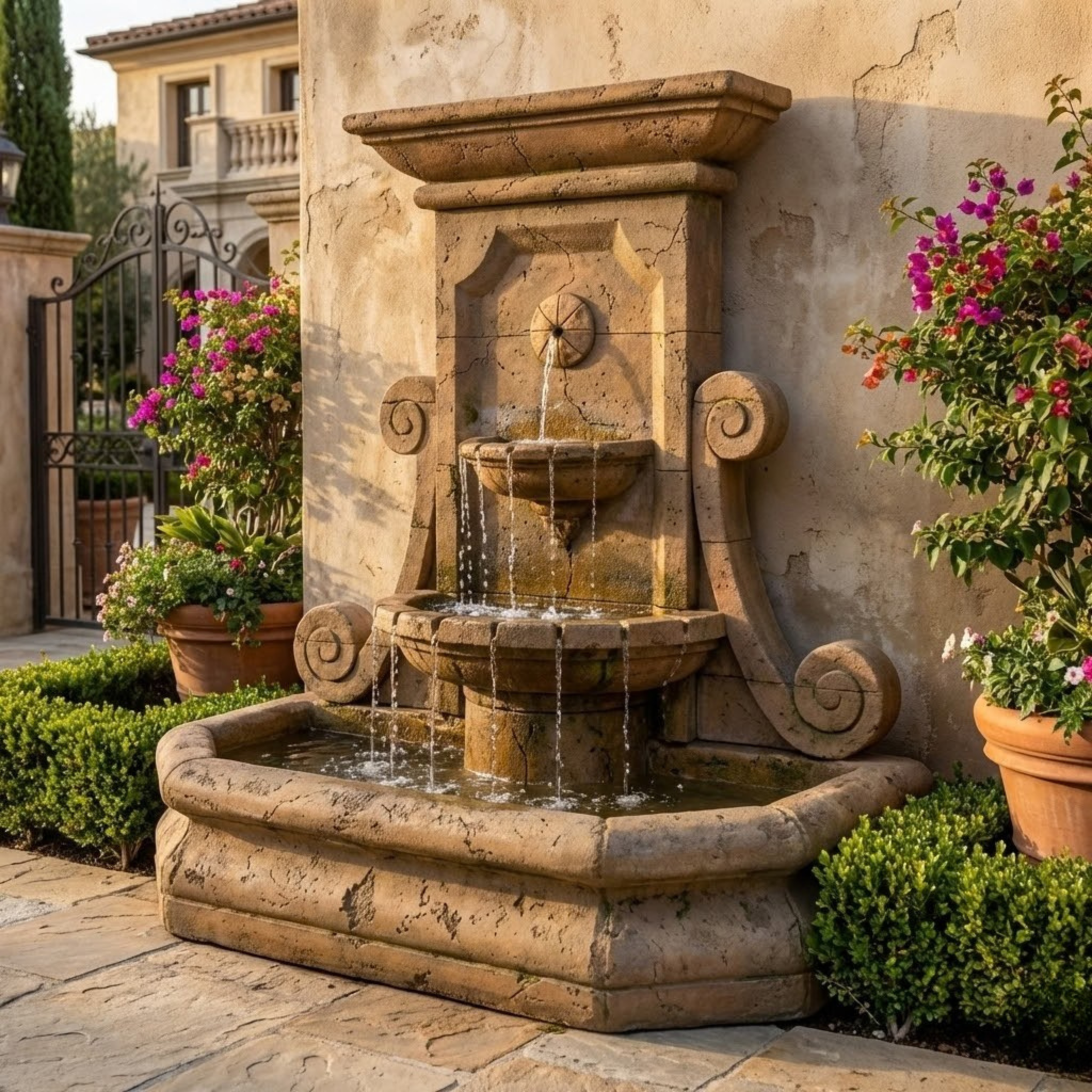 Grande Volute Wall Outdoor Fountain