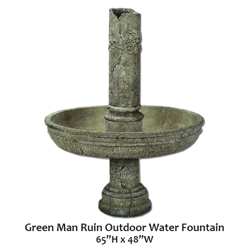 Green Man Ruin Outdoor Water Fountain