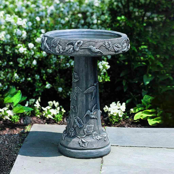 Hummingbird Cast Stone Birdbath