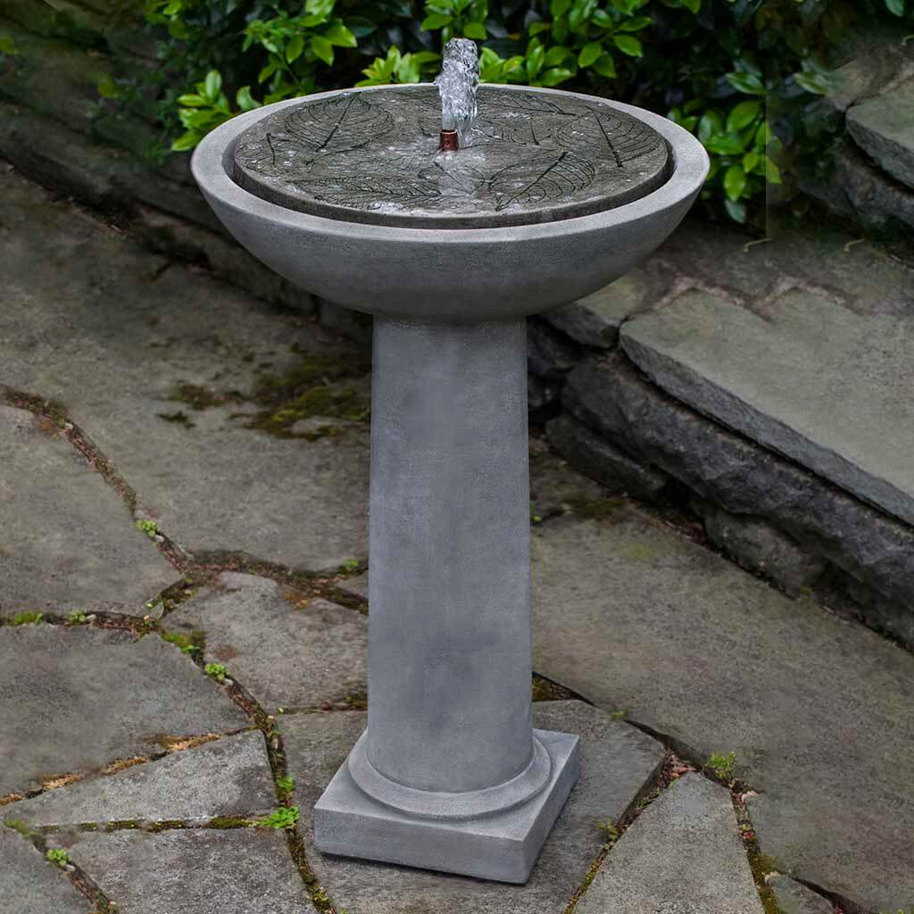 Hydrangea Leaves Birdbath Garden Water Fountain