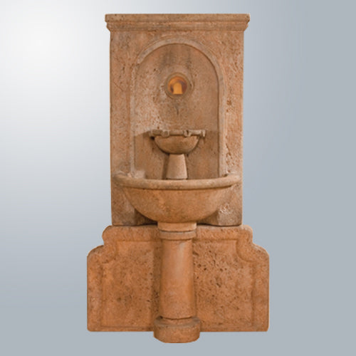 Imperia Antica Wall Fountain With Conrete Elbow Spout