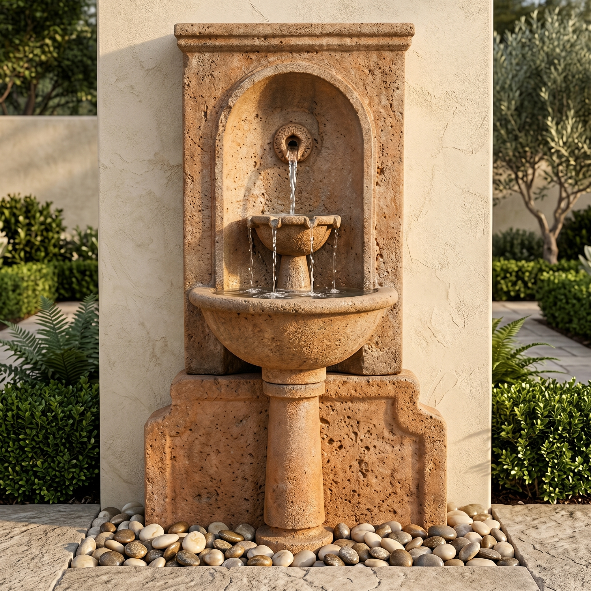 Imperia Antica Wall Fountain With Concrete Water Spout