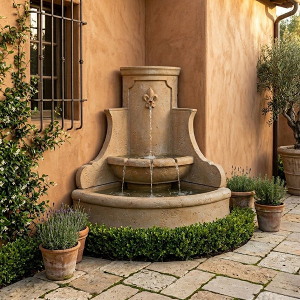 Iris Corner Wall Outdoor Fountain