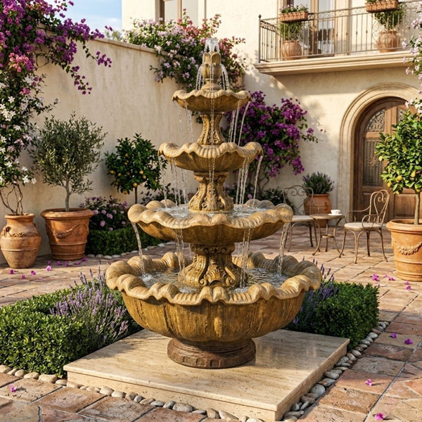 Italian 4-Tier Outdoor Water Fountain