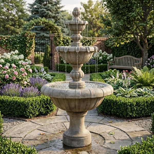 Jardin Three Tier Outdoor Water Fountain Short