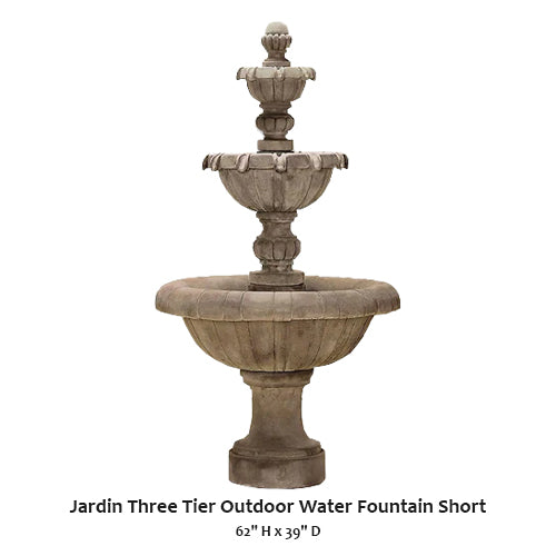 Jardin Three Tier Outdoor Water Fountain Short