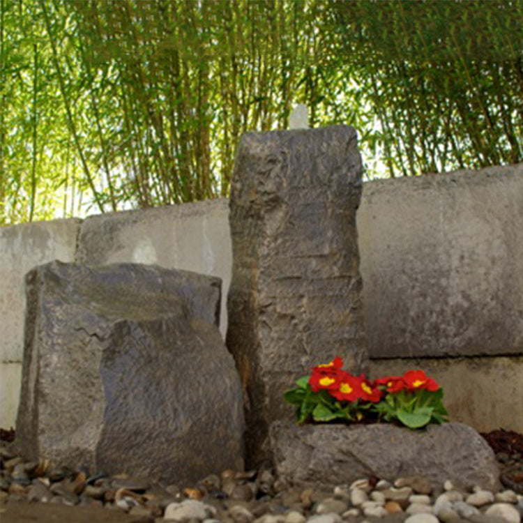 Cascade Double Stone Fountain with Accent Planter