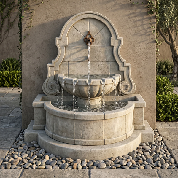 Liguria Wall Fountain With Step For Spout