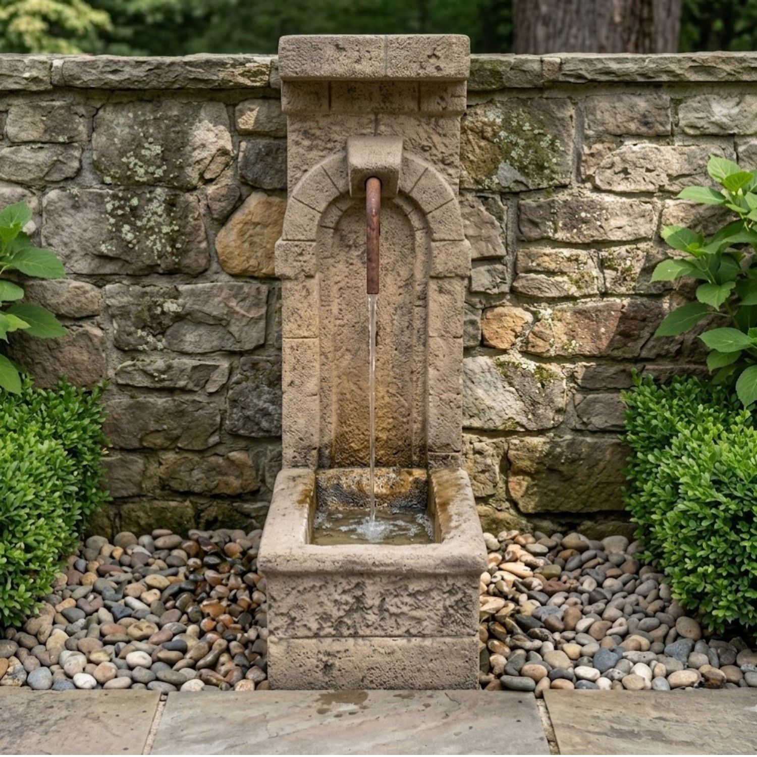 Lucca Water Well Wall Outdoor Fountain