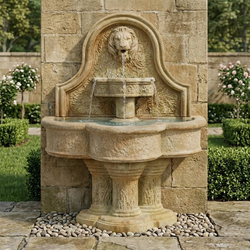 Luccan Lion Wall Outdoor Water Fountain