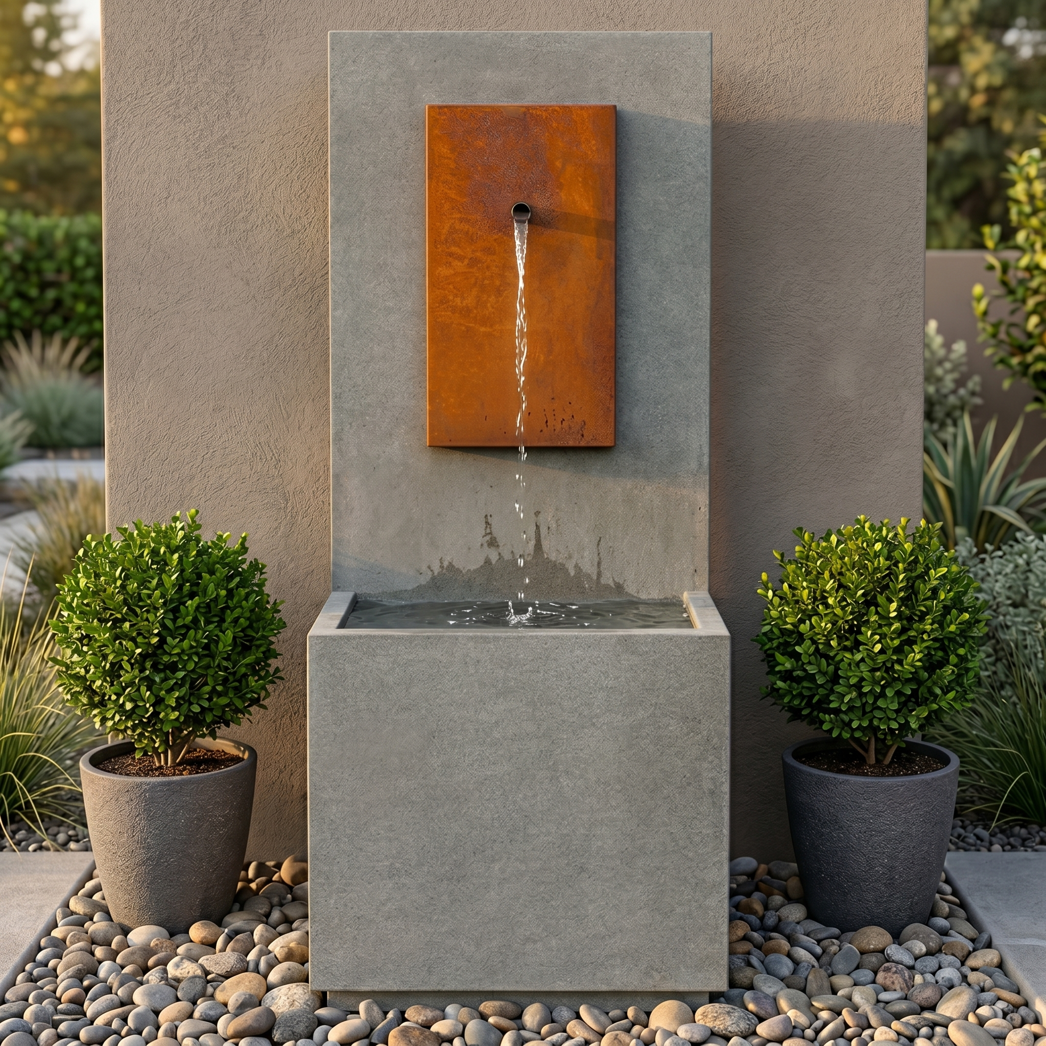 MC1 Wall Outdoor Fountain - Corten Steel