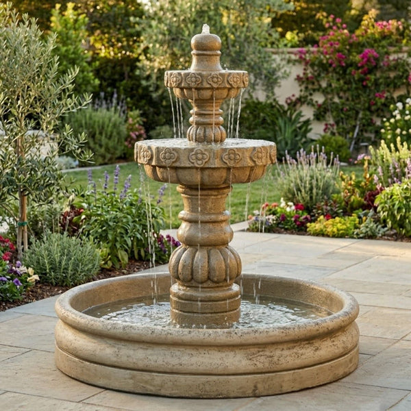 Margarita 2 Tier Garden Fountain With 46 Inch Basin