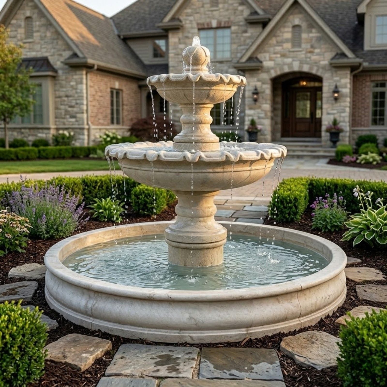 Marina Two Tier Pond Outdoor Water Fountain