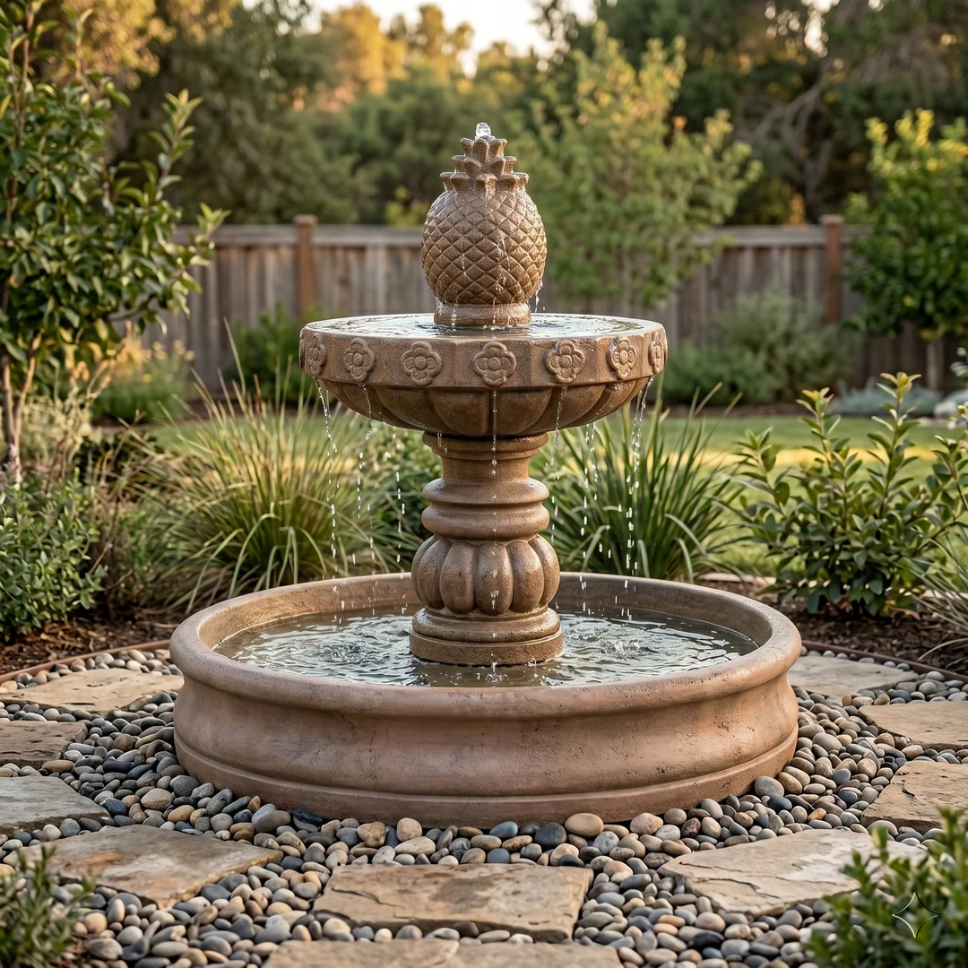 Mariposa Outdoor Water Fountain With 55 Inch Basin