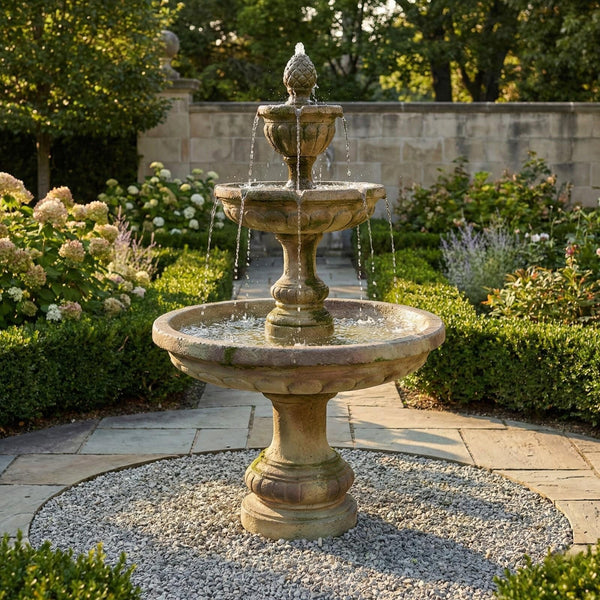 Mediterranean Tiered Outdoor Water Fountain