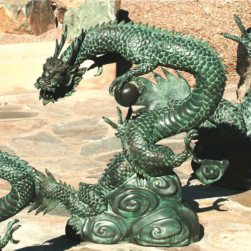 Brass Baron Medium Water Dragon Garden | Pool Accent