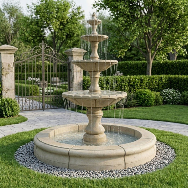 Monaco 4-Tier Fountain with Fiore Pond