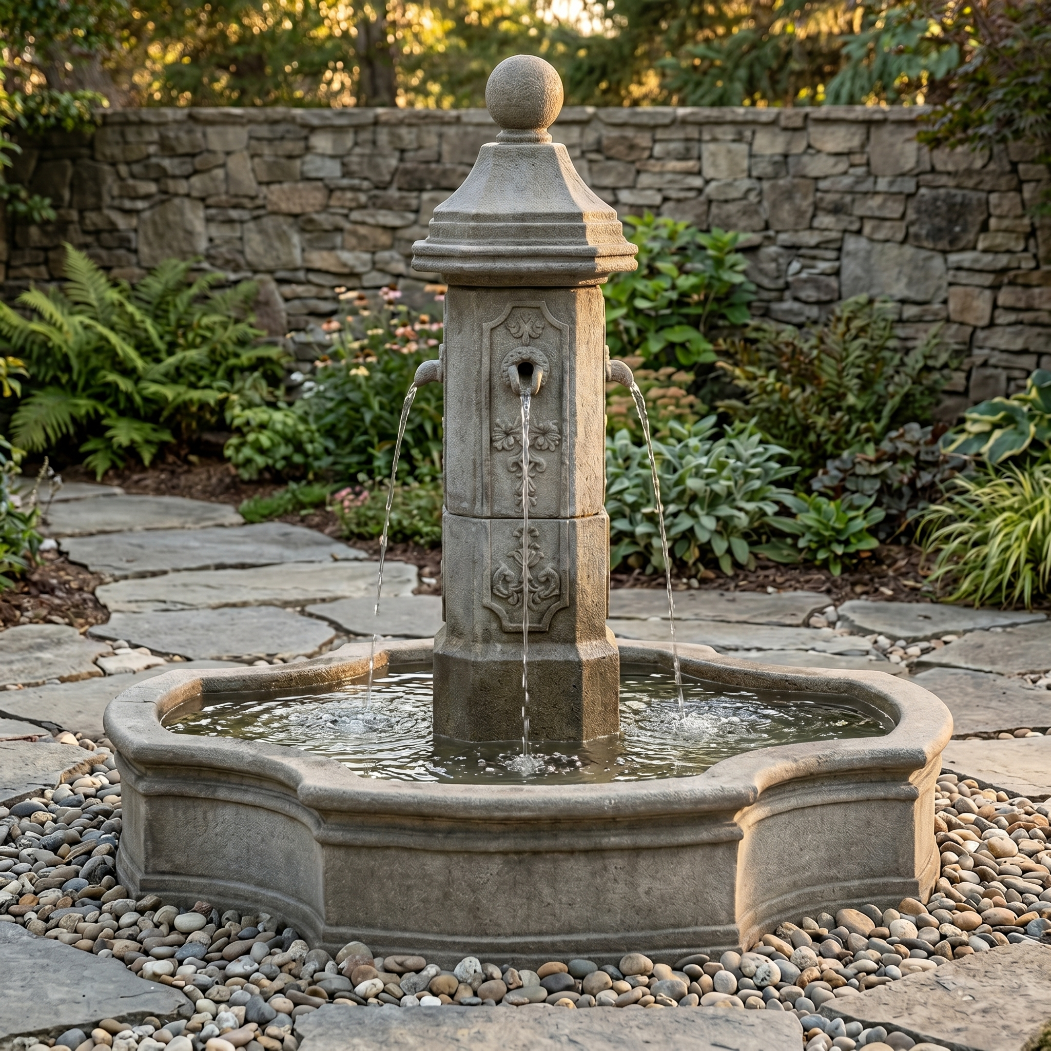 Monaco Pond Fountain With Lorraine Finial