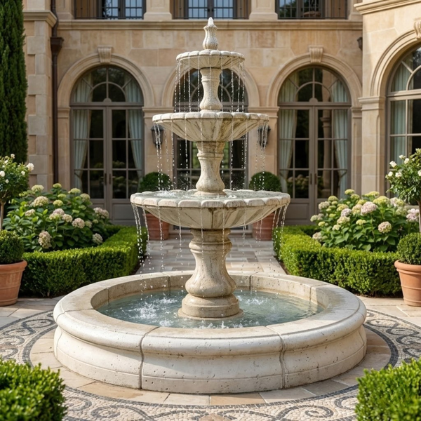 Monaco Three Tier Fountain with Fiore Pond