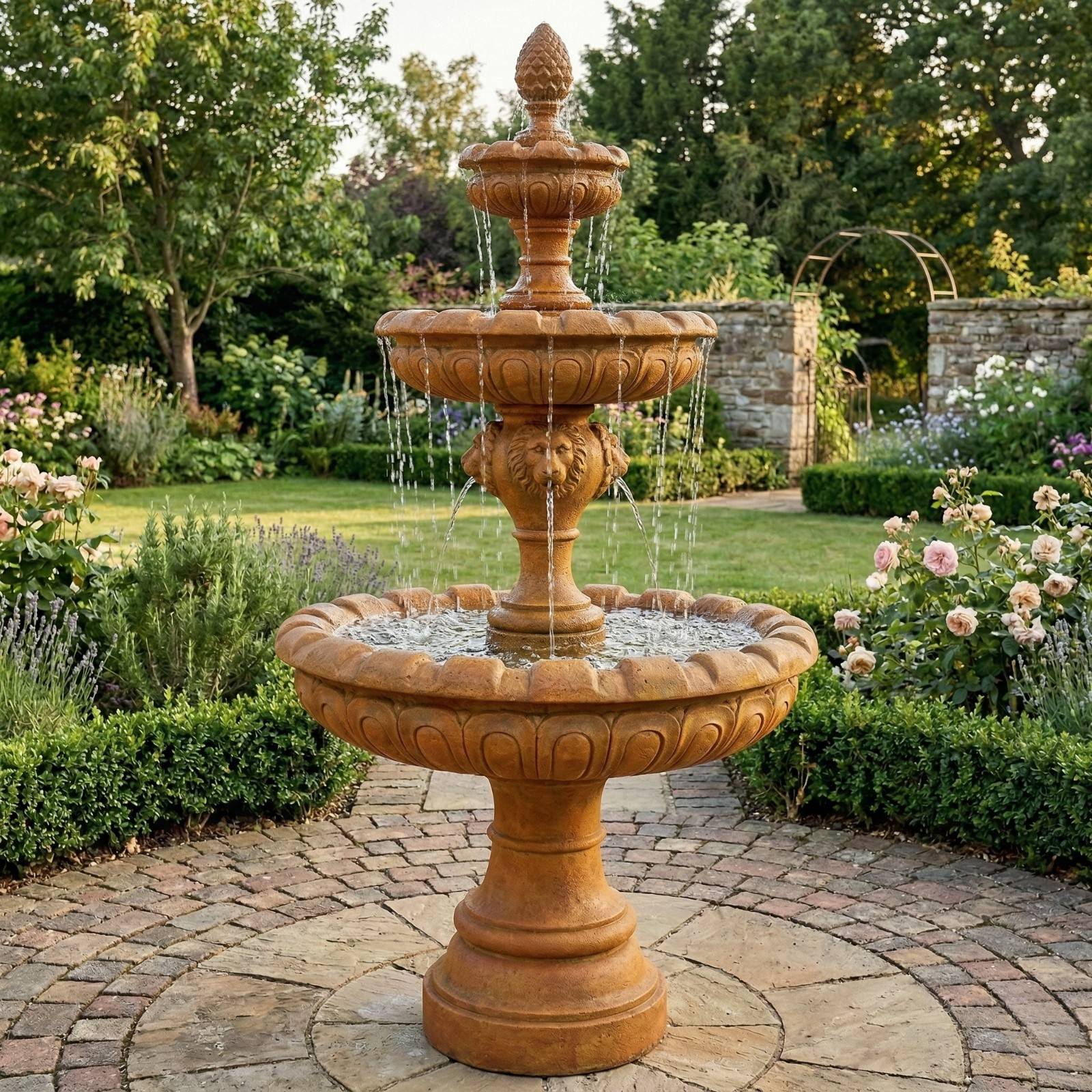 Monegasque Lion Three Tier Fountain