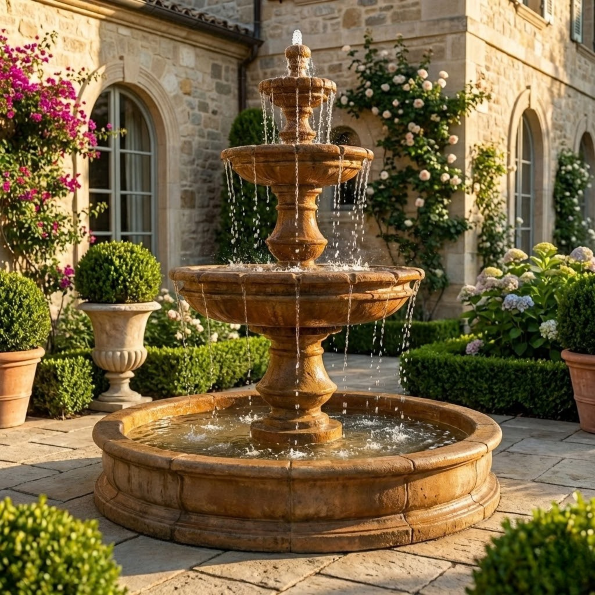 Montefalco Three Tier Pond Fountain