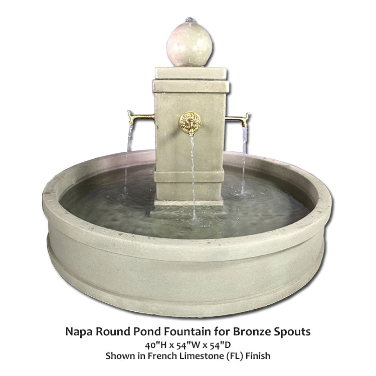 Napa Round Pond Fountain for Bronze Spouts